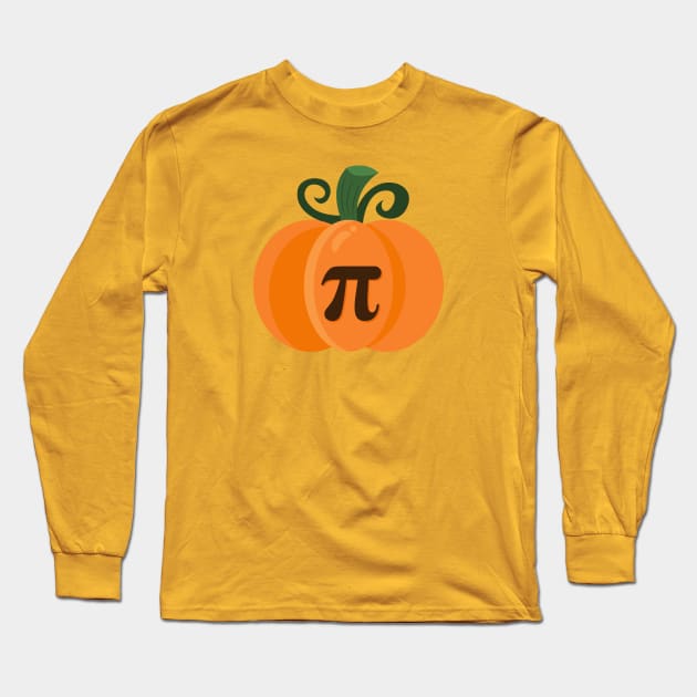 Pumpkin Pi Thanksgiving Holiday design Long Sleeve T-Shirt by Fun with Science